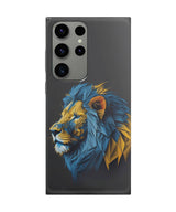 Luminous Yellow Lion with Blue Neon Phone Case for Samsung s23 ultra 1
