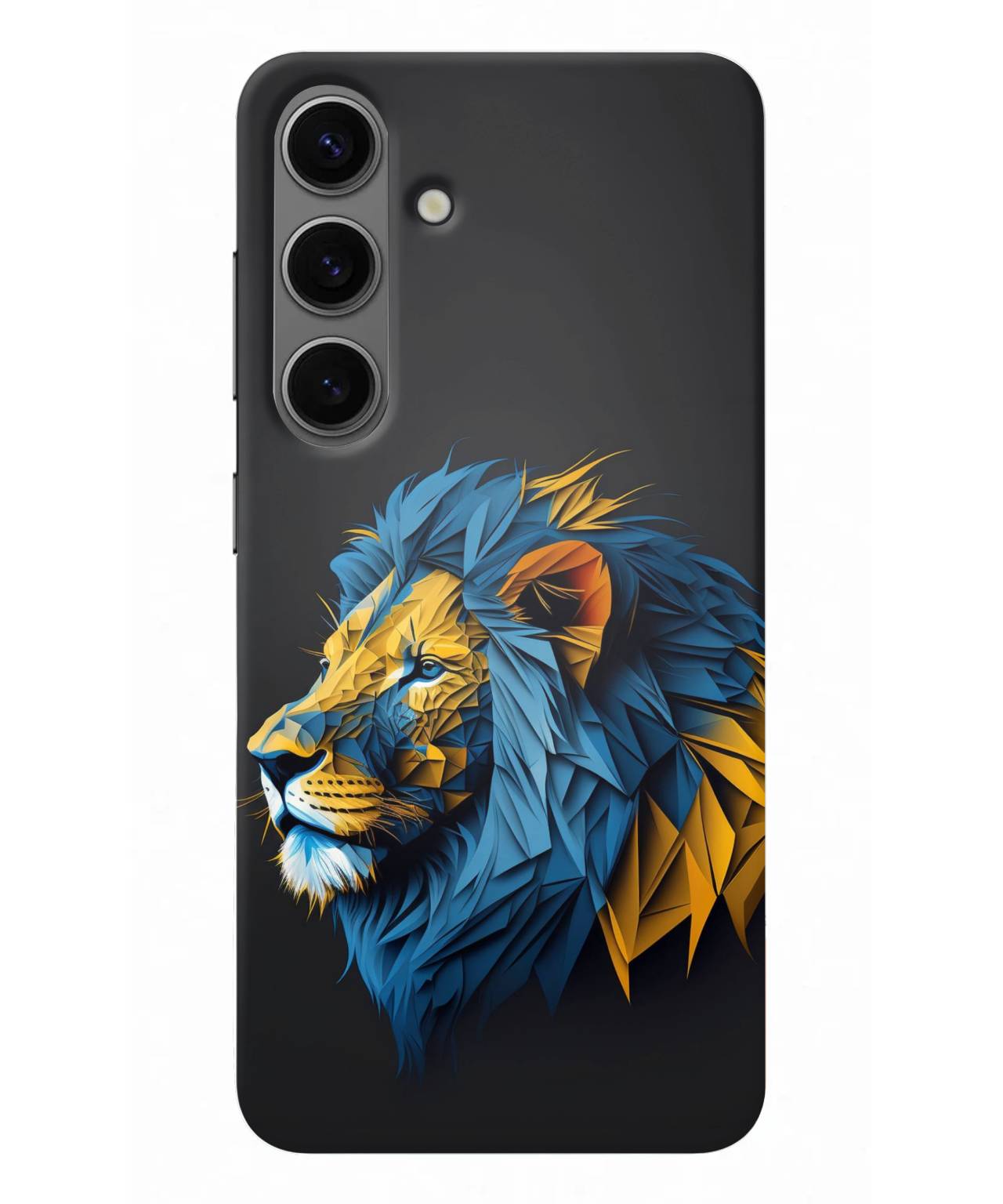 Luminous Yellow Lion with Blue Neon Phone Case for Samsung s24 plus 1