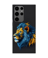Luminous Yellow Lion with Blue Neon Phone Case for Samsung s24 ultra 1