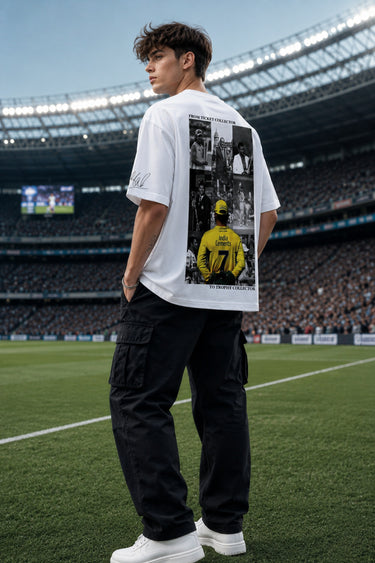 MS Dhoni Legacy Oversized T-Shirt Design shot 3