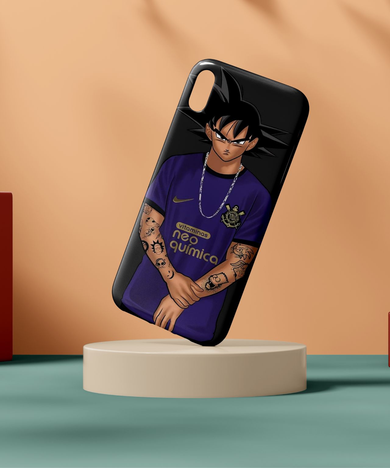 Modern Goku with Chain and Tattoo Mobile Case 1