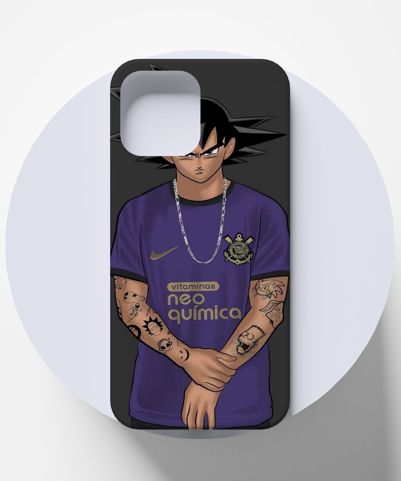 Modern Goku with Chain and Tattoo Mobile Case 4