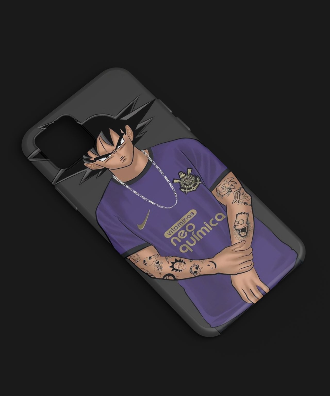 Modern Goku with Chain and Tattoo Mobile Case 5