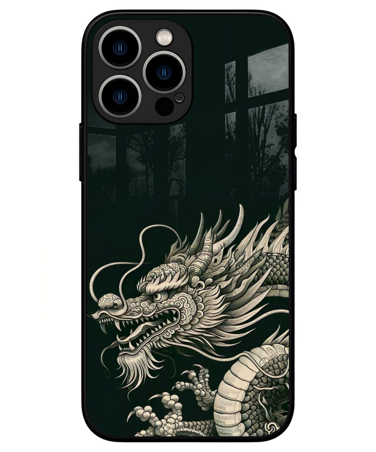 Mystic Dragon Monochrome iphone 13 pro max back cover 1