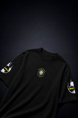 Neymar Jr Brazil number 10 black oversized t-shirt with yellow print and signature
