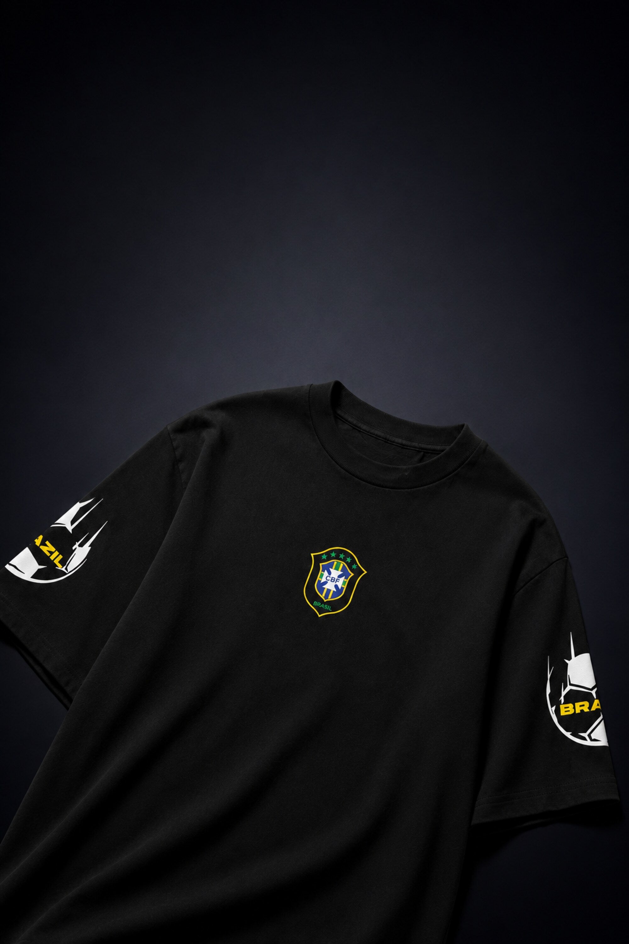 Neymar Jr Brazil number 10 black oversized t-shirt with yellow print and signature