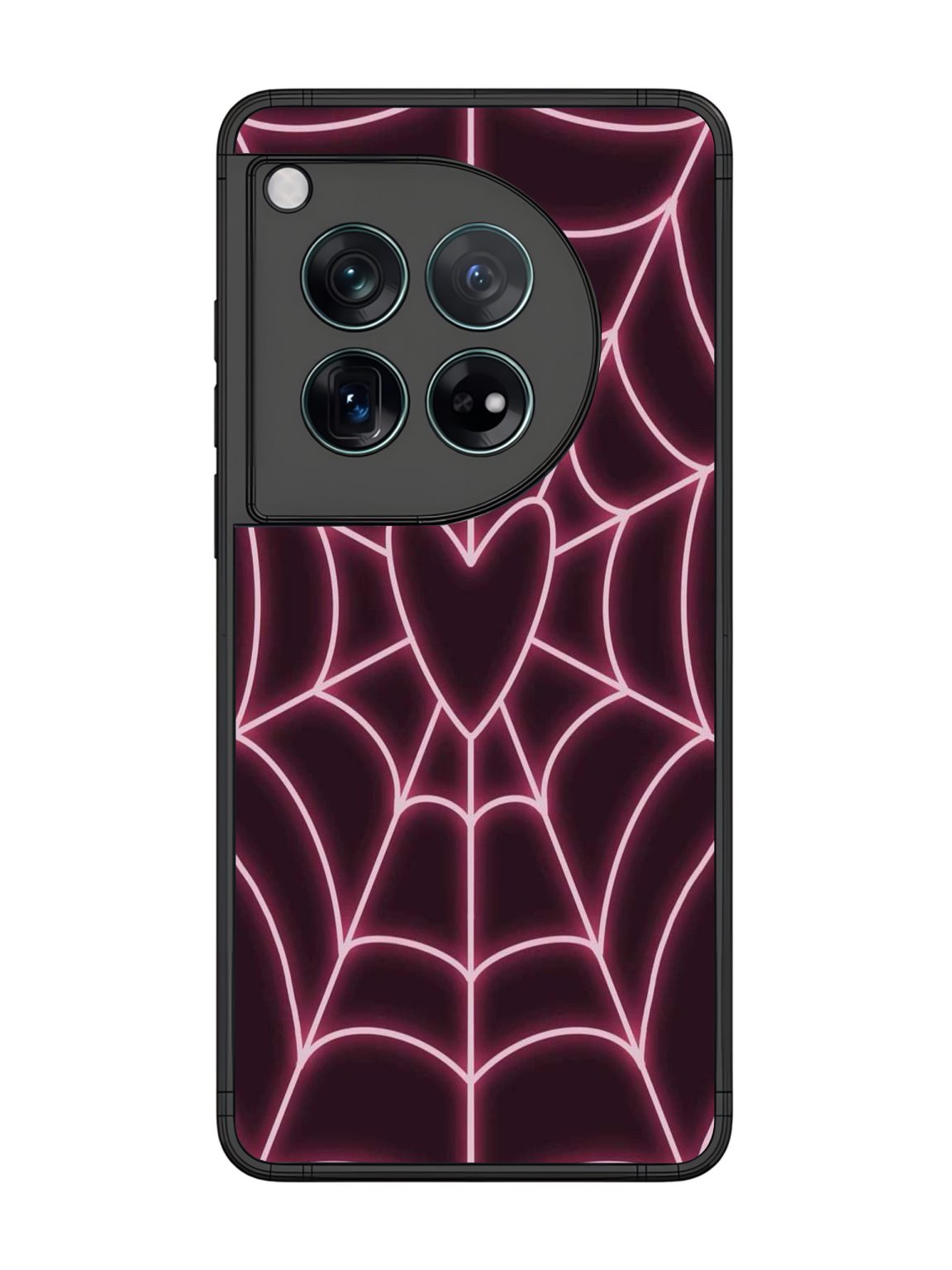 Neon Spiderweb Heart Phone Case for OnePlus 12 1