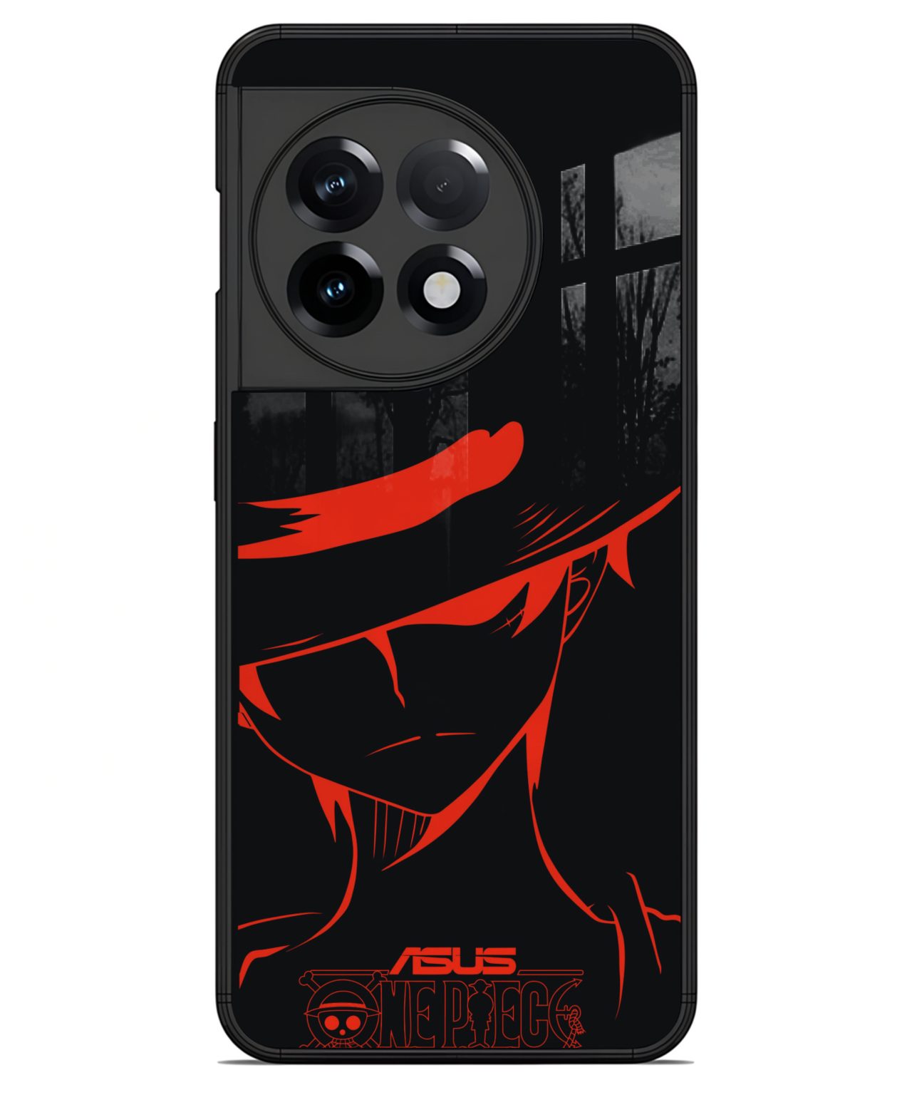 One Piece Luffy Hat Silhouette Phone Case for OnePlus 11R.