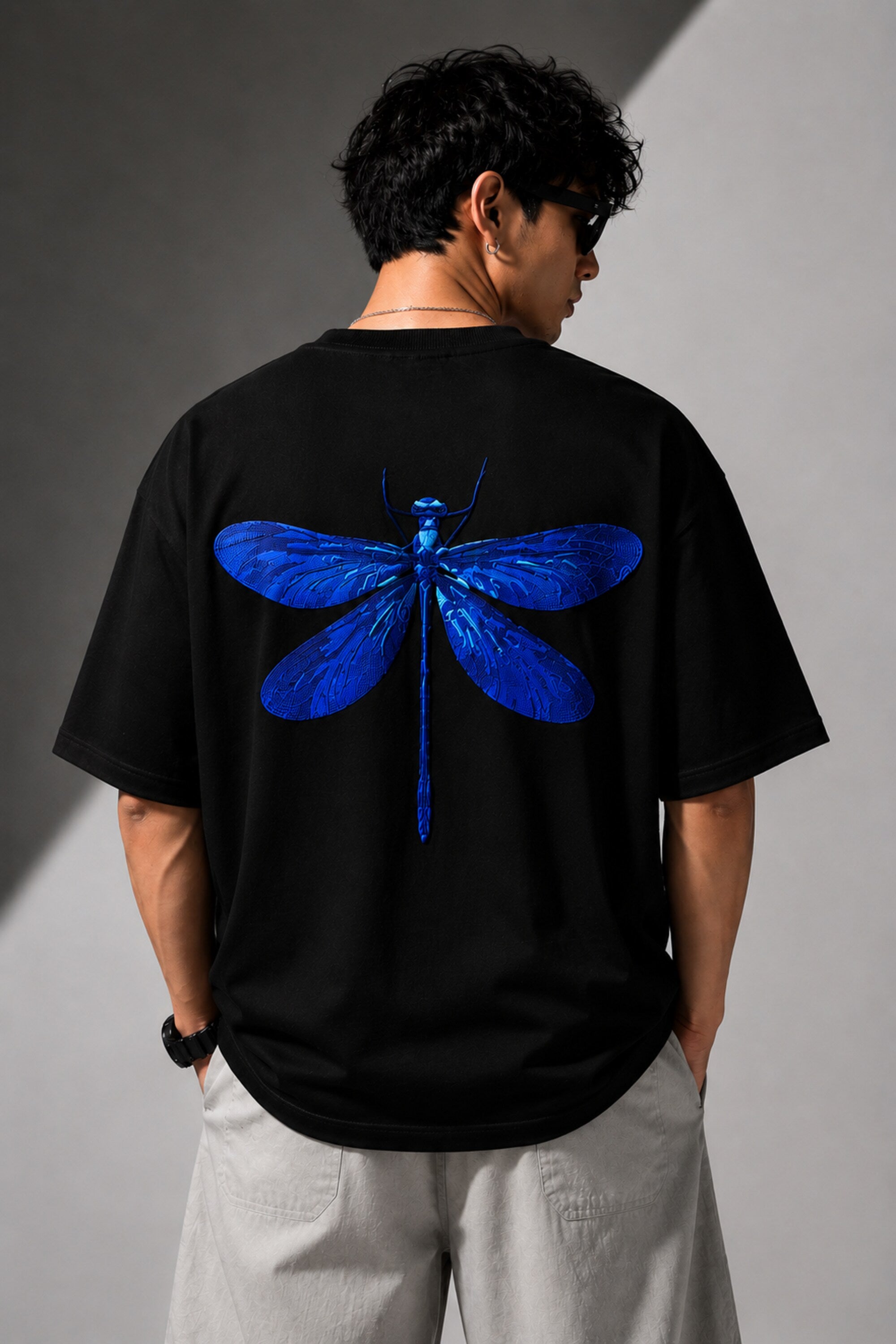 Blue Dragonfly Oversized T-Shirt for Men & Women