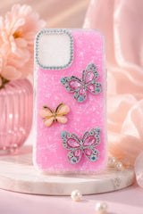 Luxury Butterfly Crystal Phone Cover for Girls