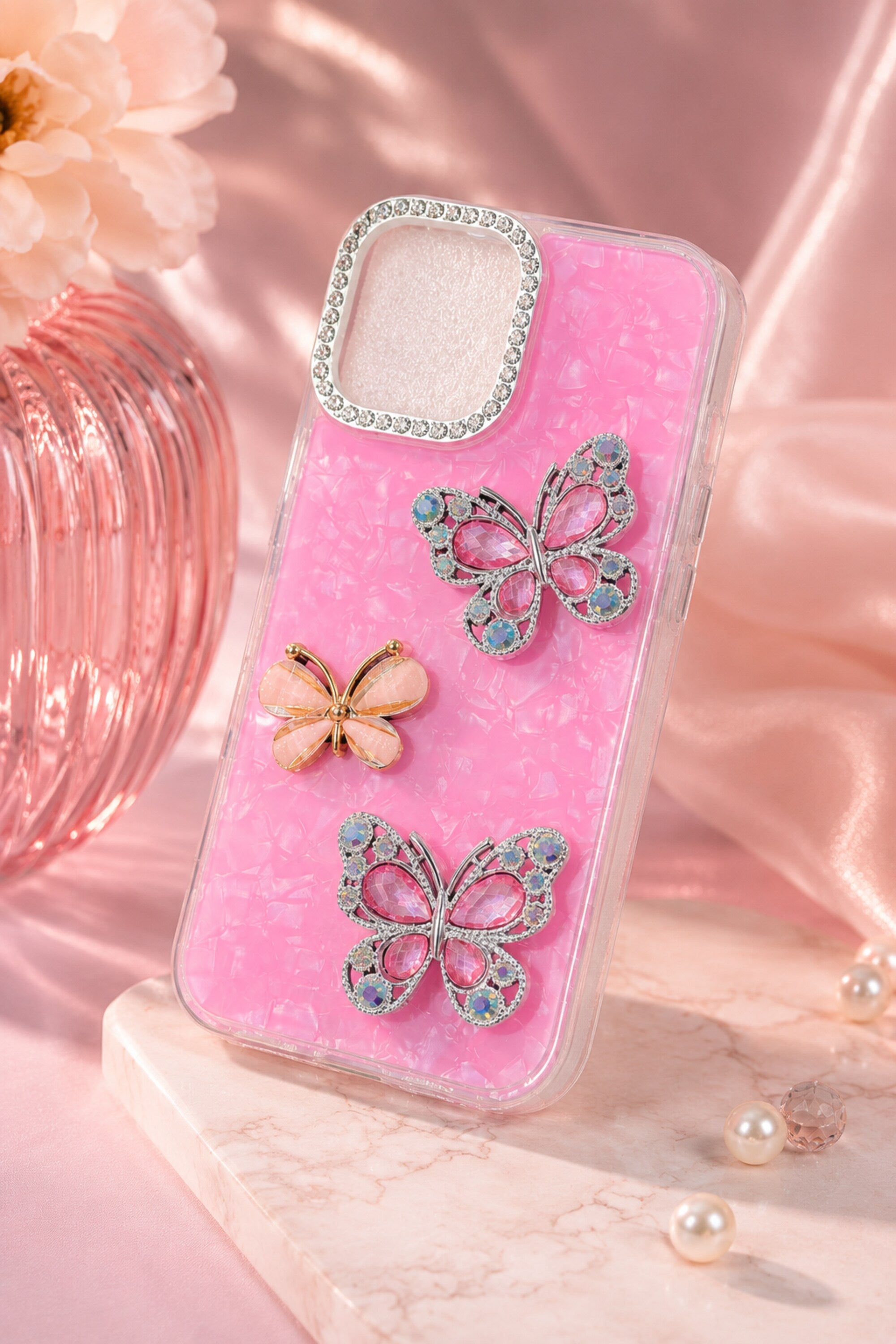 Luxury Butterfly Crystal Phone Cover for Girls