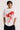POPCASE Pop Culture white oversized t shirt with abstract red spray paint graffiti silhouette graphic streetwear print