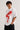 POPCASE Pop Culture white oversized t shirt with abstract red spray paint graffiti silhouette graphic streetwear print