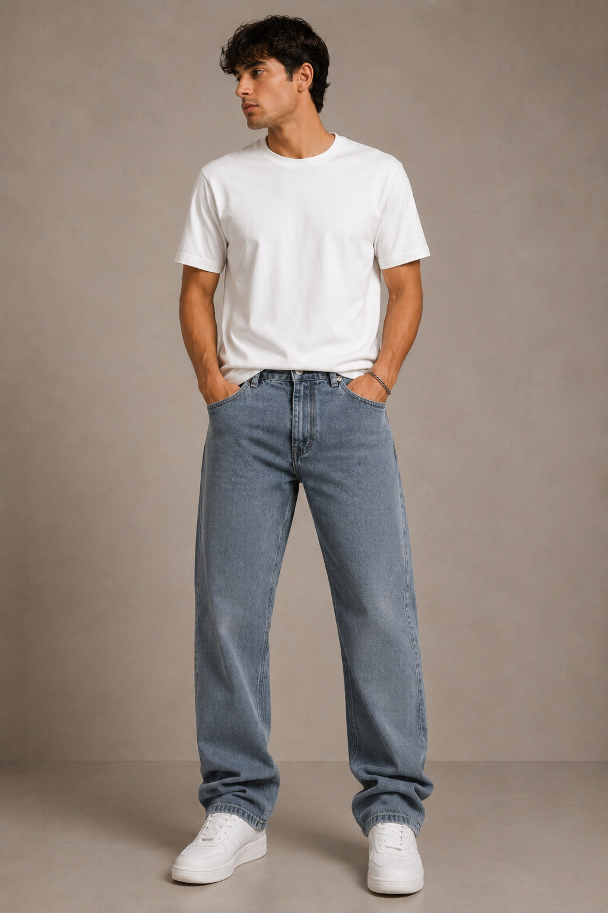 Light Blue Baggy Jeans for Men