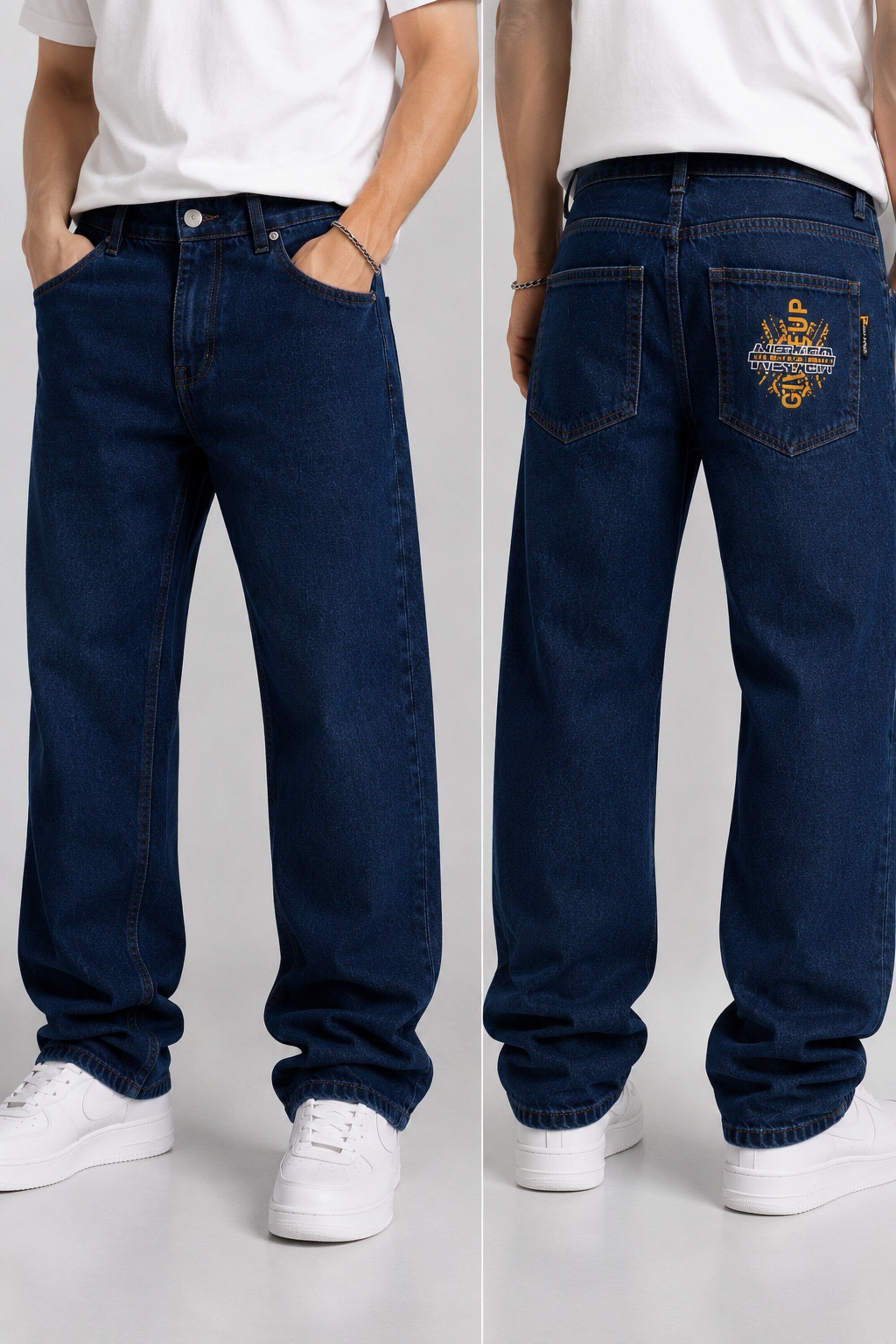 Light Blue Baggy Jeans for Men