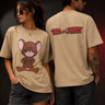 POPCASE Tom and Jerry white beige graphic oversized t shirt Jerry mouse cartoon DTF print streetwear tshirt pop culture - beige