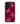 Phone case with pink butterfly design on a dark red background