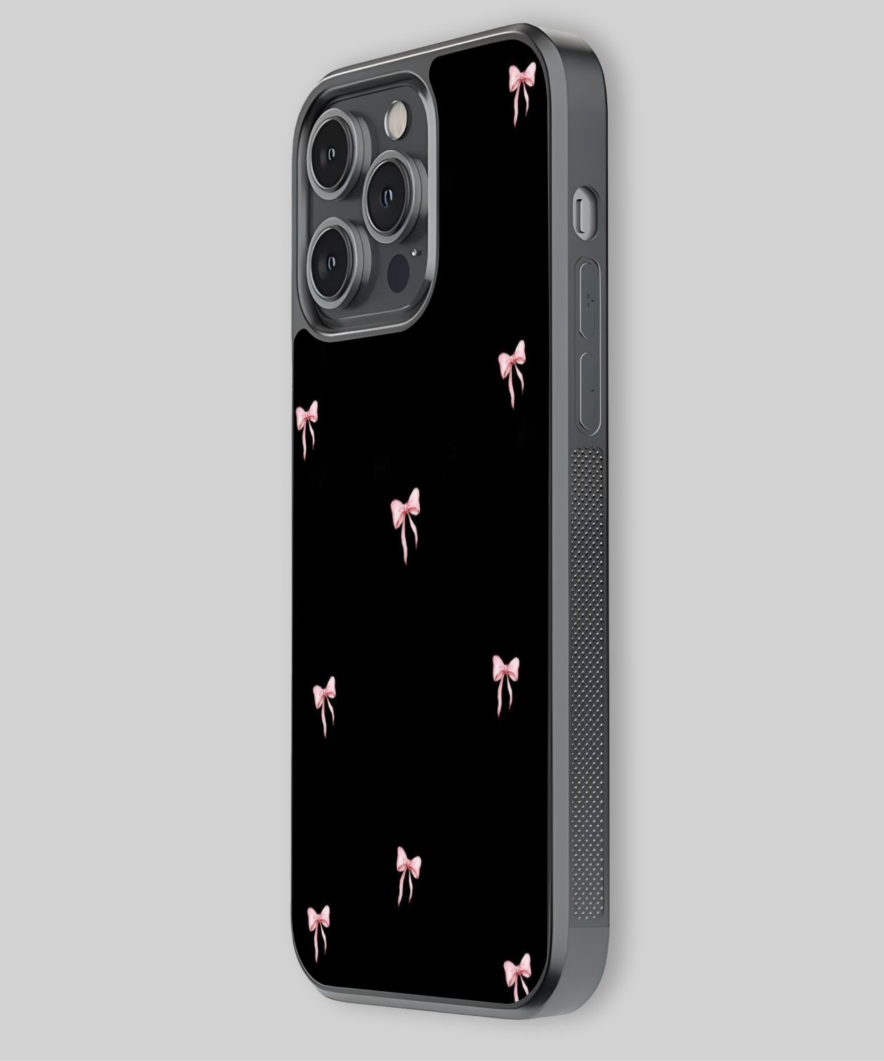 Pink Bow on Black Background Phone Case 2