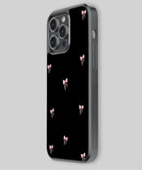 Pink Bow on Black Background Phone Case 2