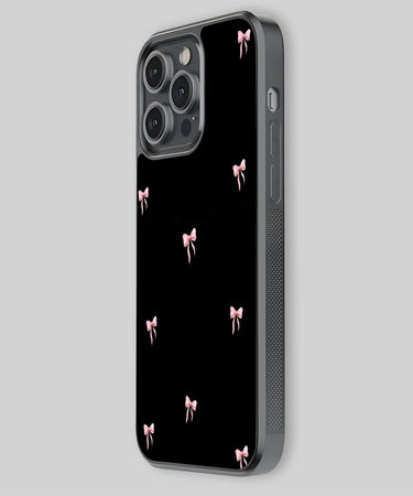 Pink Bow on Black Background Phone Case 2