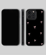 Pink Bow on Black Background Phone Case 4