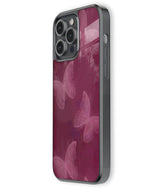 Phone case with butterfly design on a magenta background