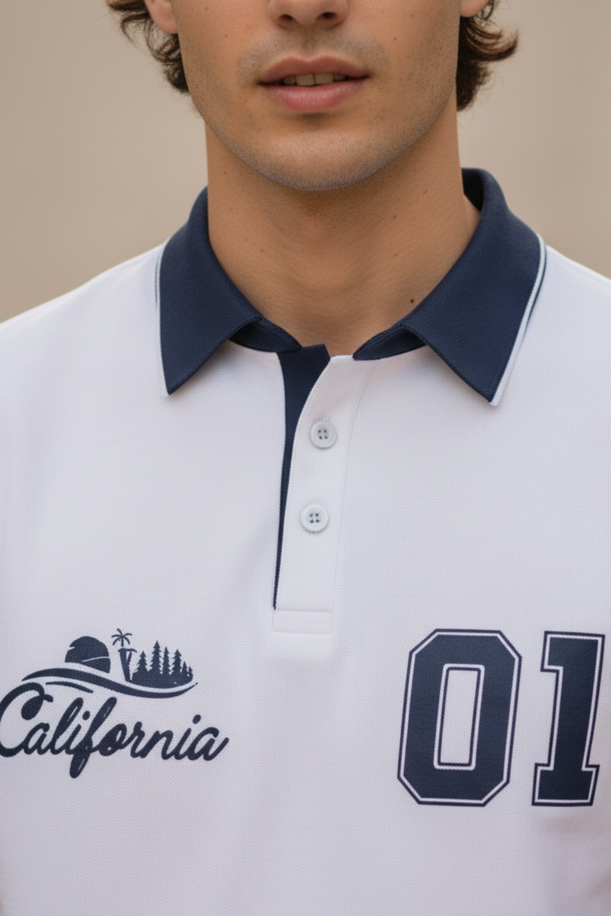 Luxury White Contrast Sleeve Polo T-Shirt for Men 3