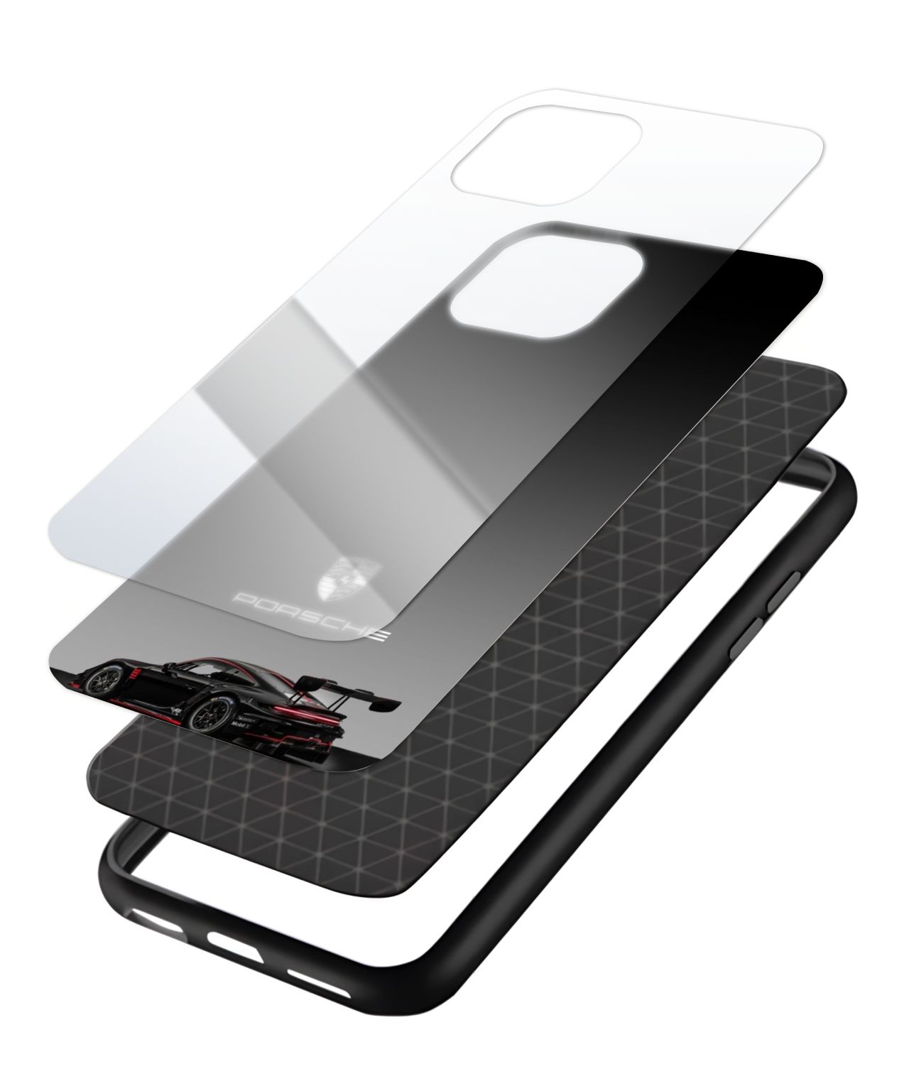 Porsche Car Design Glass/Metal Phone Case 3