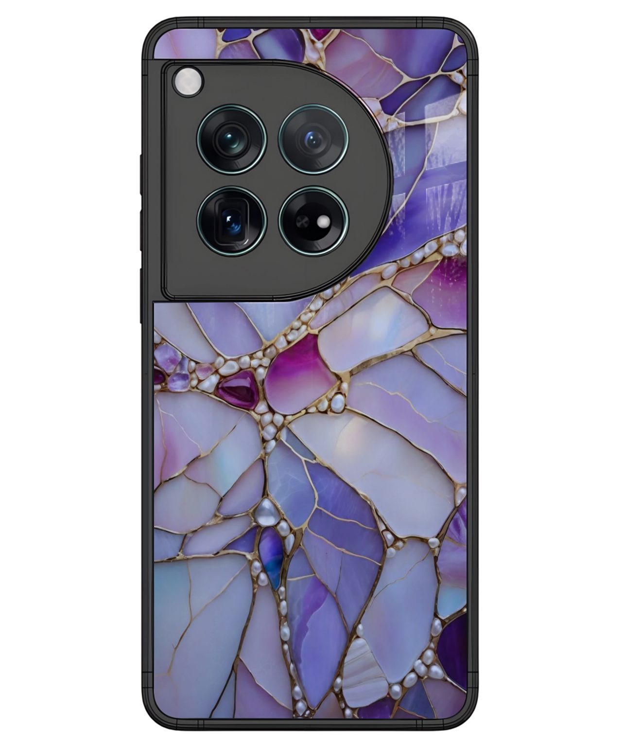 Purple Crystal Art Phone Case for OnePlus 12.