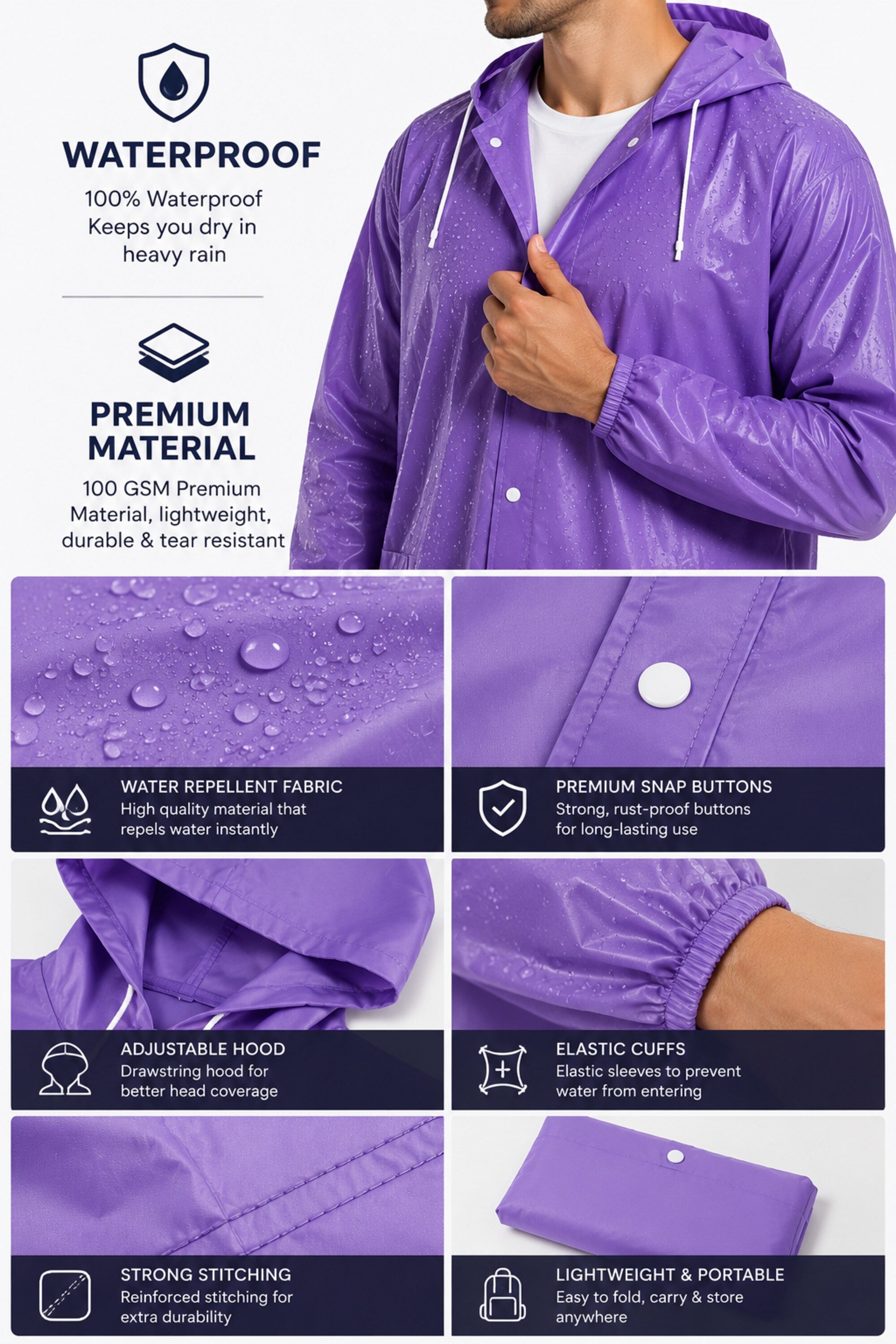 Waterproof Raincoat for Men & Women India shot 2
