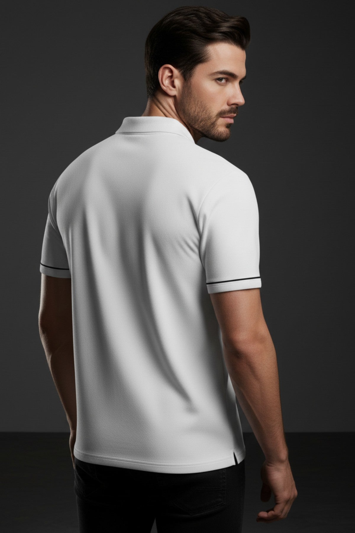 Real Madrid White Polo T-Shirt with CR7 Sleeve Print 4