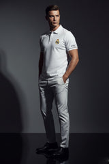 Real Madrid White Polo T-Shirt with CR7 Sleeve Print 5