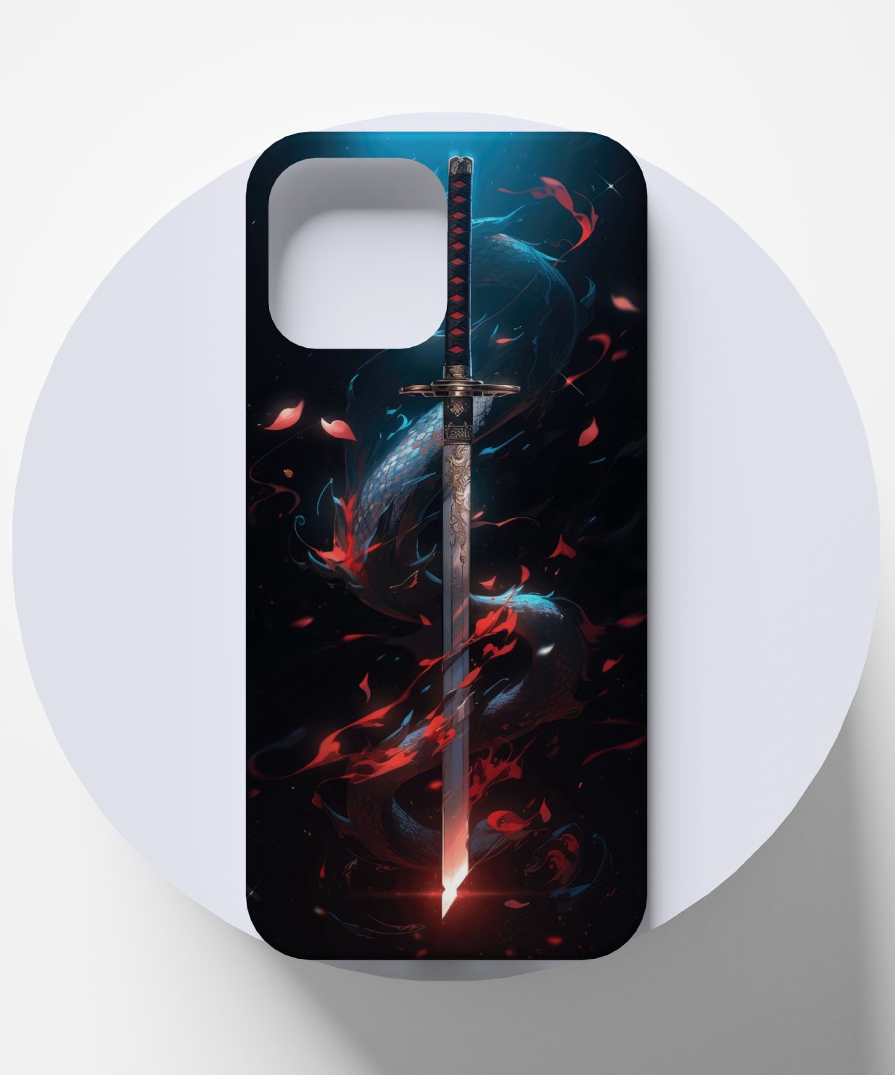 Red Dragon with Sword Mobile Case - PopCase