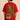 Red oversized t-shirt with "RESILIENCE" embroidered in gold and a green embroidered crocodile graphic. Features a ribbed neckline and premium stitching.