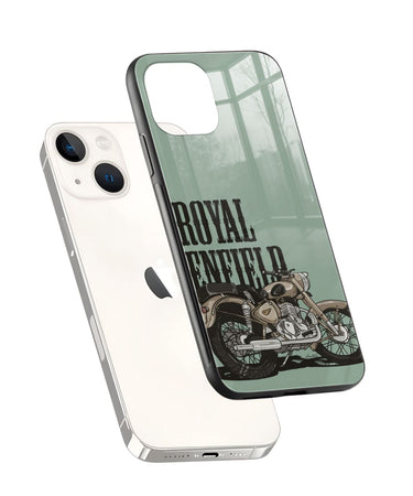 Royal Enfield Classic Motorcycle Tempered Glass/Metal Phone Case 2