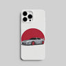 Sleek Car Silhouette & Red Sun Mobile Case 1