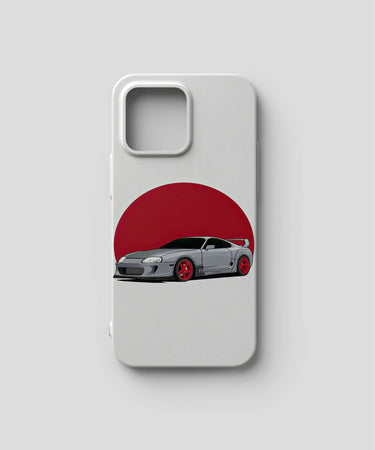 Sleek Car Silhouette & Red Sun Mobile Case 3