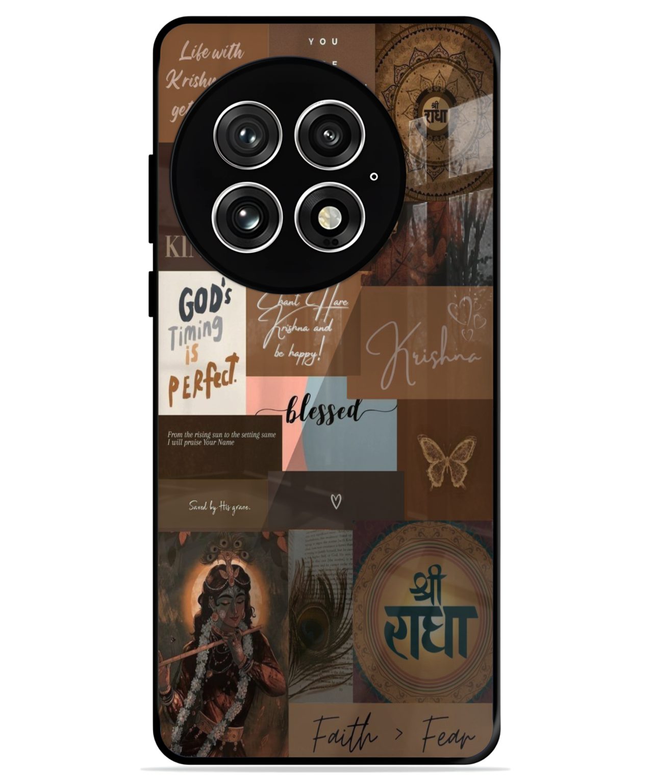 Spiritual Krishna Collage Phone Case for OnePlus 13.