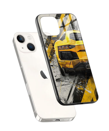 Sporty Yellow Car Phone Case and Cover 2