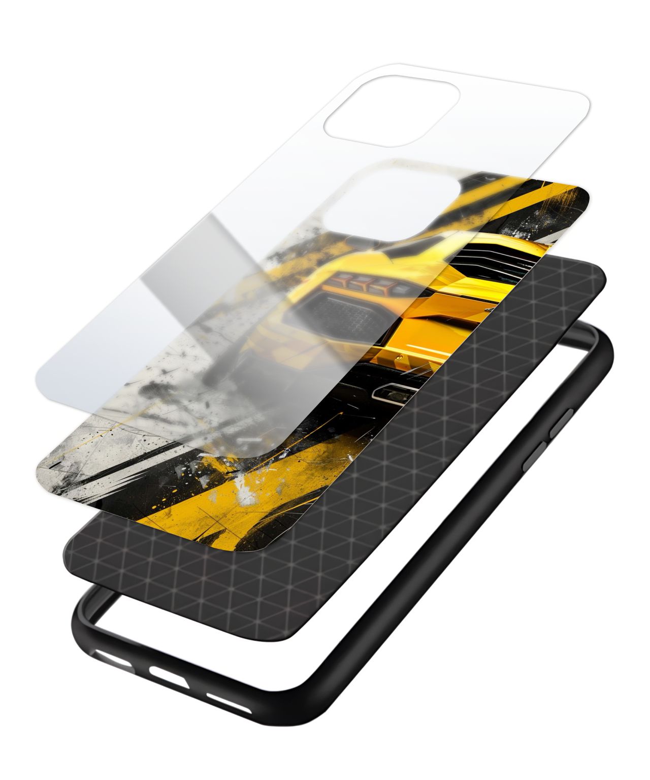 Sporty Yellow Car Phone Case and Cover 3