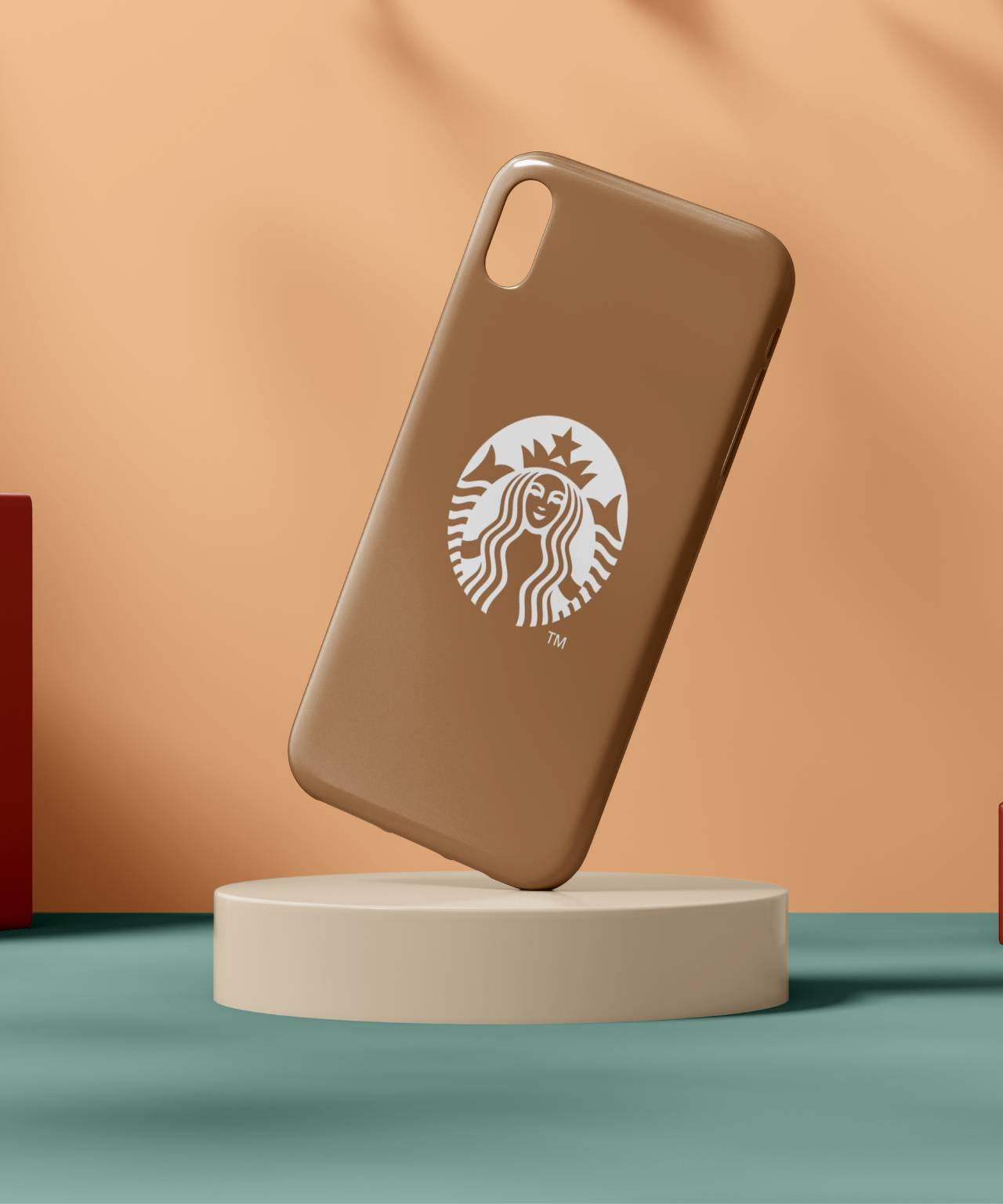 Starbucks Logo with Brown Background Mobile Case