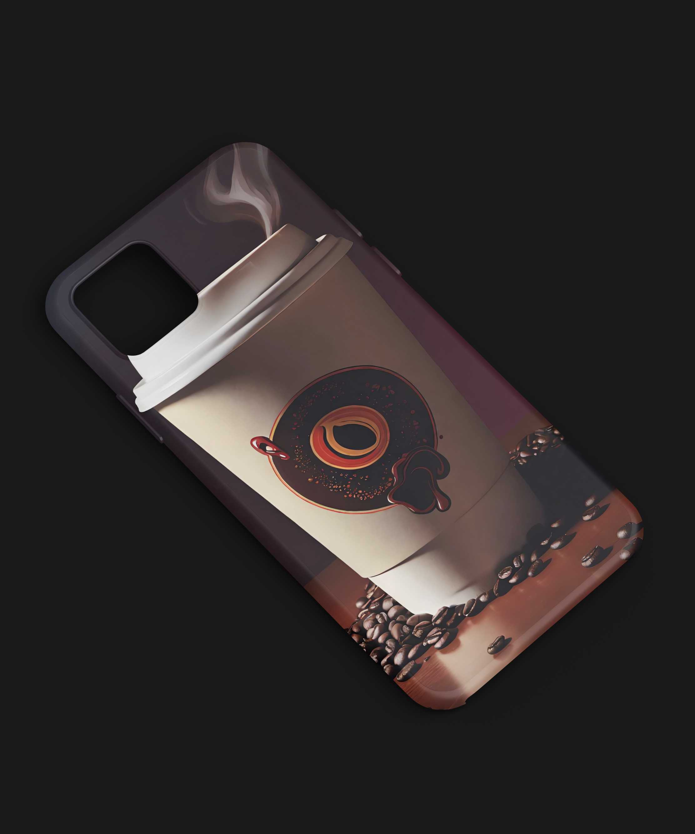 Coffee Phone Cover - Trendy and Stylish Design Featuring Coffee Cups and Beans, Compatible with iPhone cover, Samsung, Xiaomi, Vivo, Oppo, and More