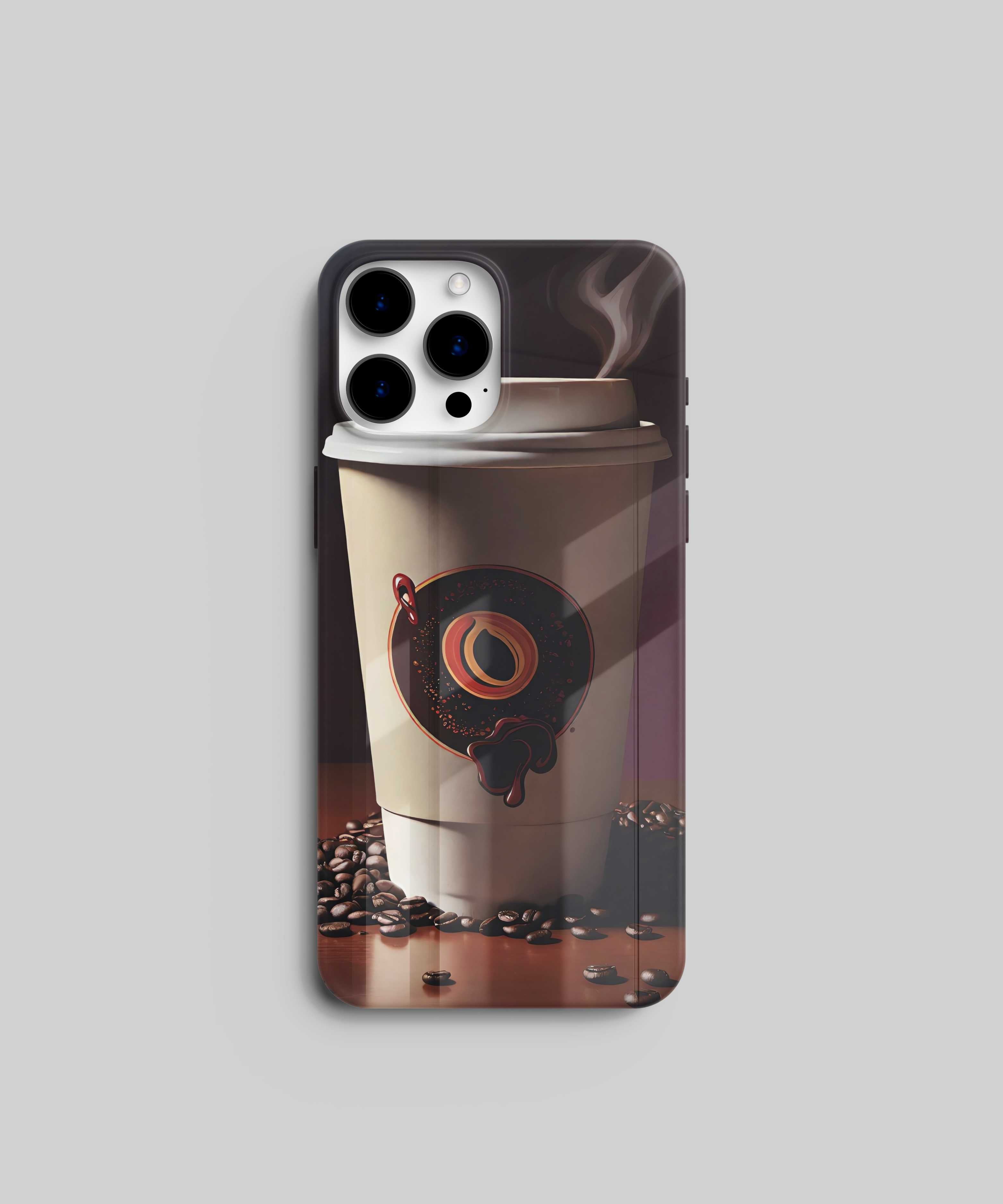 Coffee Phone Cover - Trendy and Stylish Design Featuring Coffee Cups and Beans, Compatible with iPhone cover, Samsung, Xiaomi, Vivo, Oppo, and More