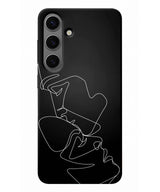 Stylish Abstract Face Line Art Black Samsung s24 plus Case and Cover 1