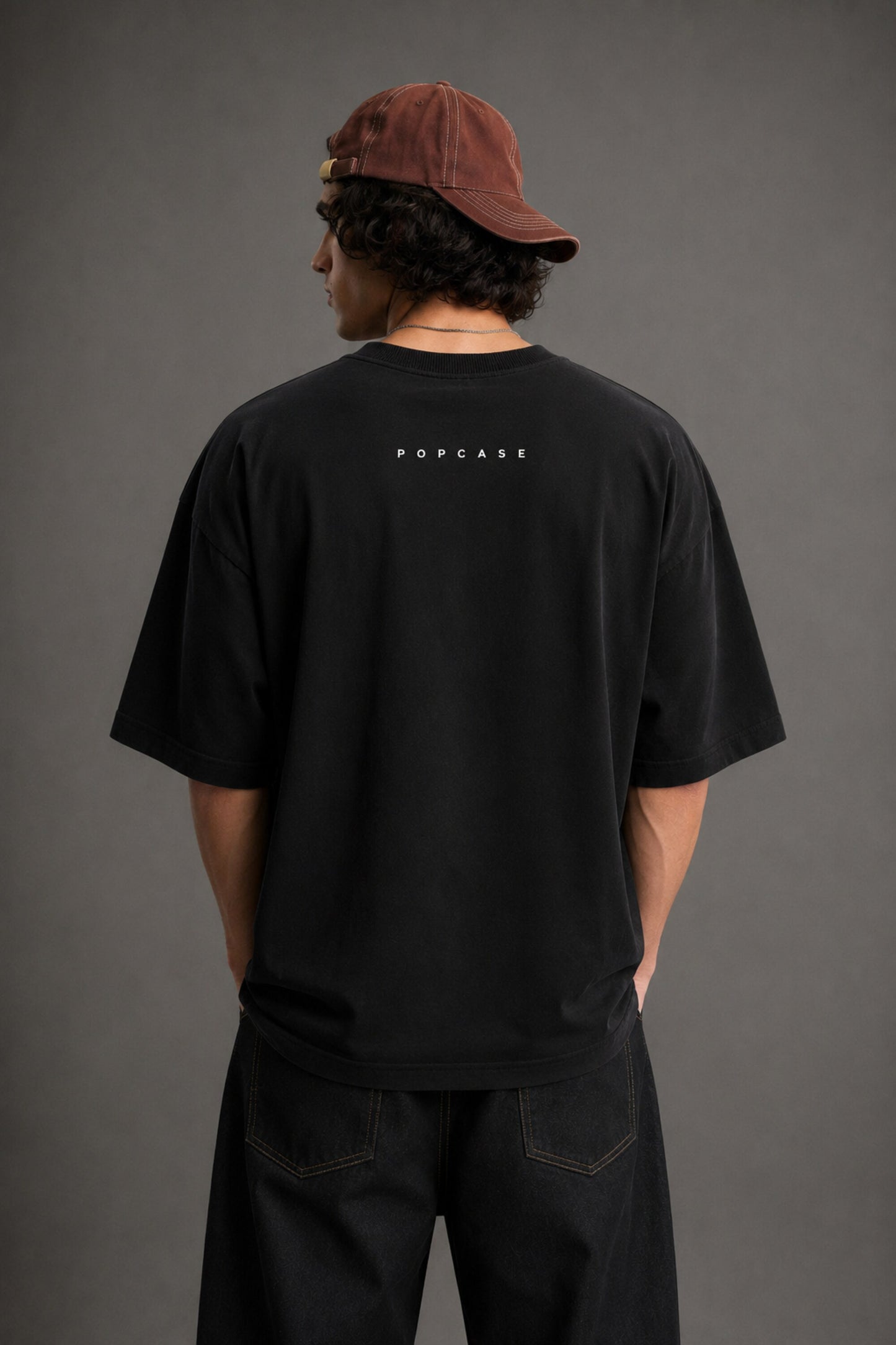 POPCASE Tiger Black oversized graphic t shirt with tiger claw rip eye design premium cotton streetwear