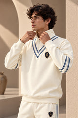 ricket ribbed collar sweatshirt high neck zipped up – convertible half-zip collar men India – PopCase ₹1499