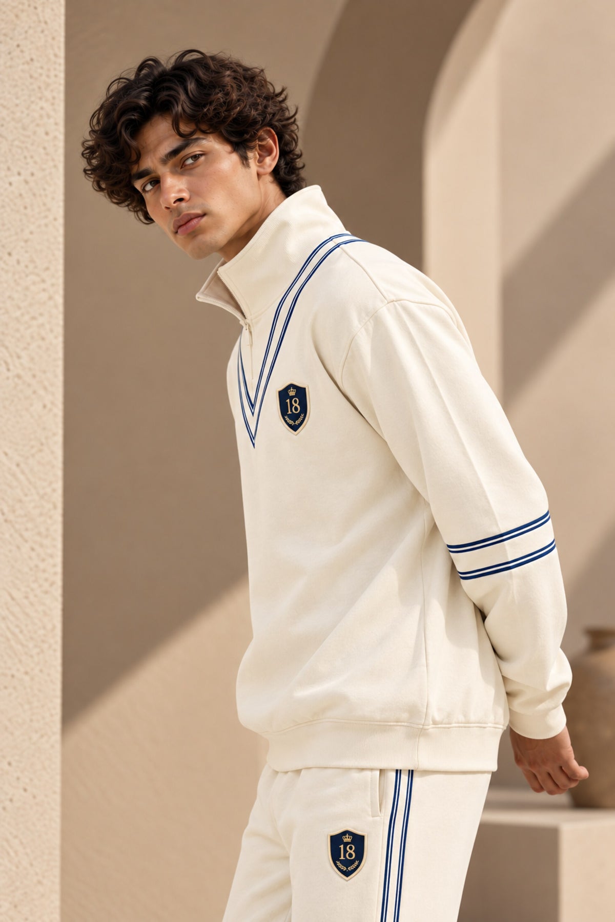 Ribbed cuff detail cricket sweater sweatshirt men India – premium cotton cricket inspired – PopCase ₹1499