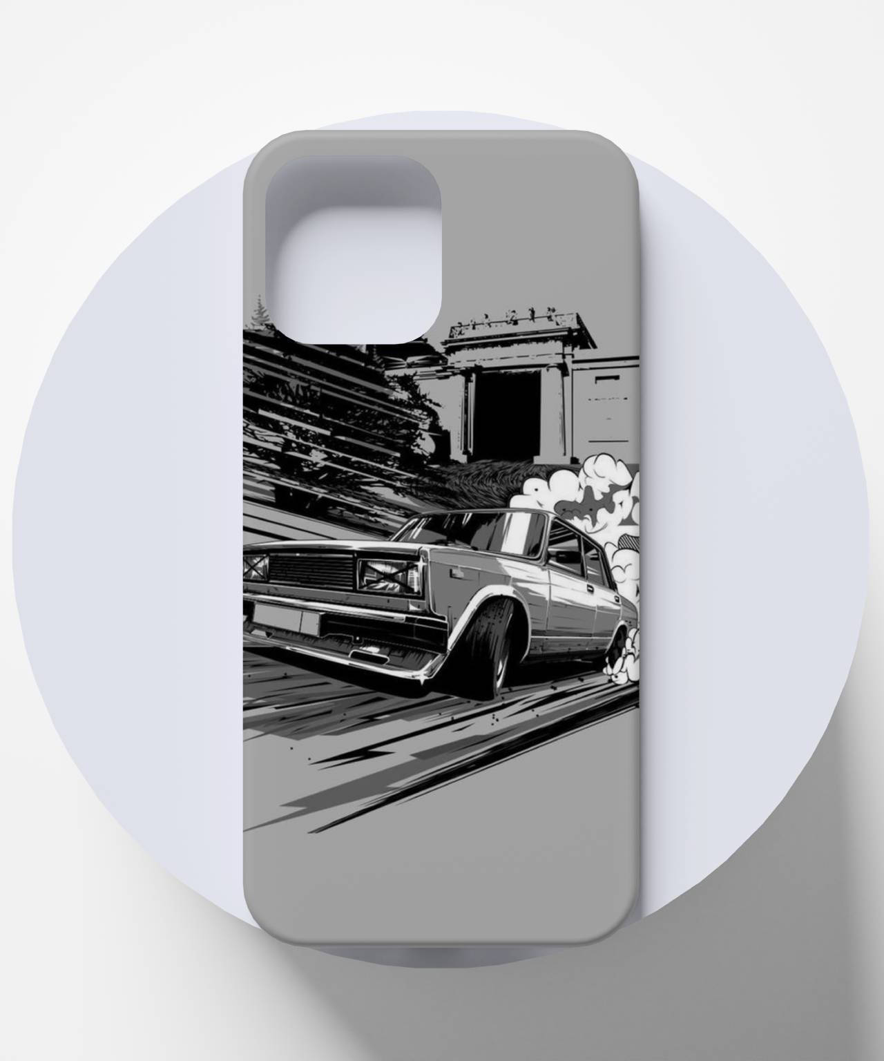 Vintage Car Grayscale Mobile Cover 5