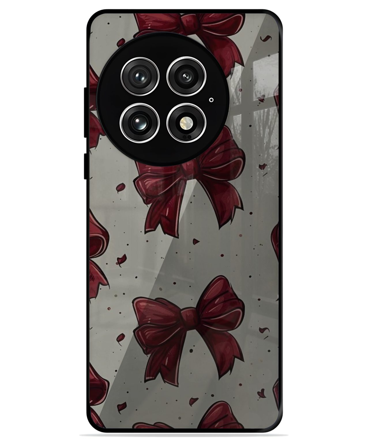 Vintage Red Bow Pattern Phone Case for OnePlus 13.
