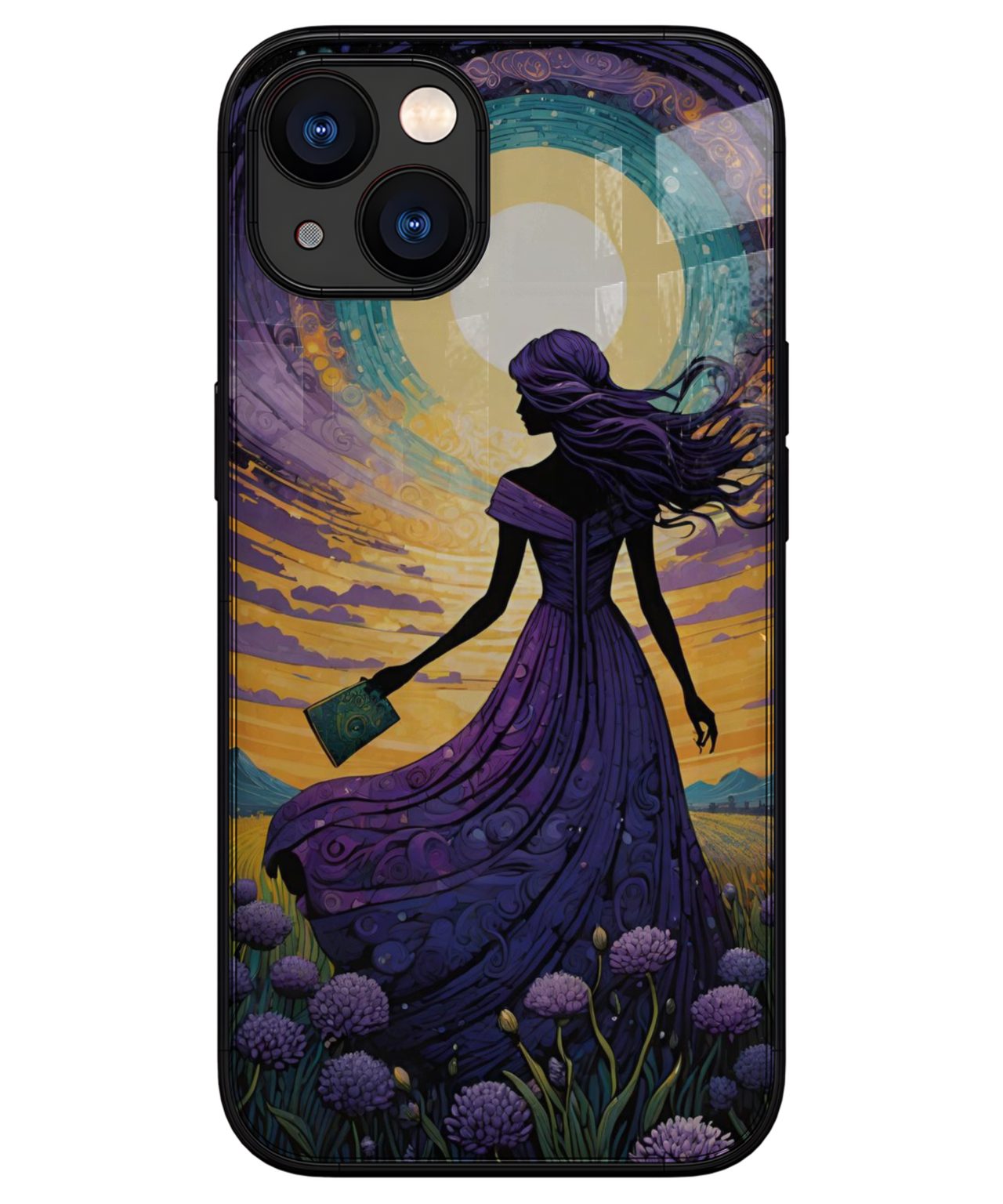 Whimsical Sunset Reader iphone 13 back cover 1